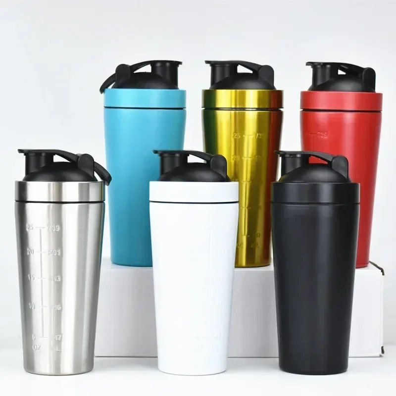 Nutrition For Fitness And Sports - Stainless Steel Protein Shaker Cup Portable