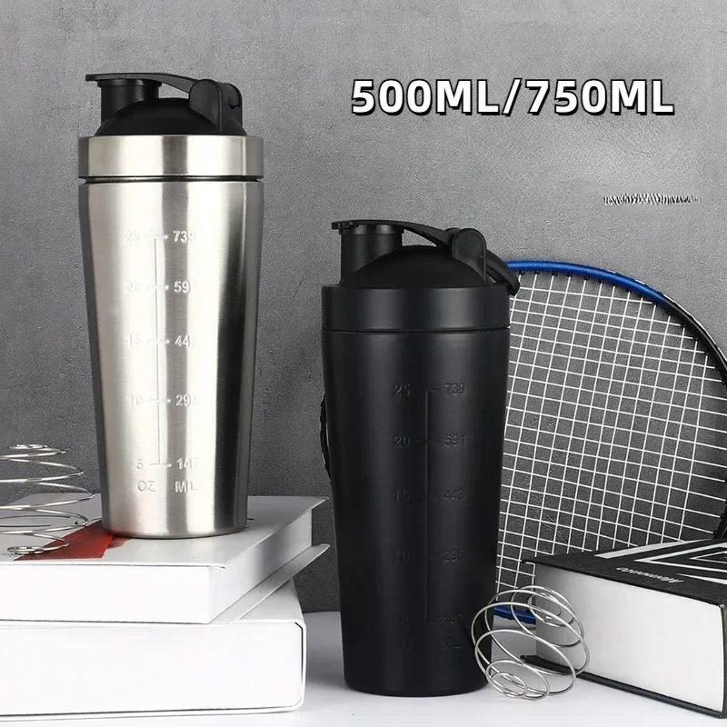 Nutrition For Fitness And Sports - Stainless Steel Protein Shaker Cup Portable
