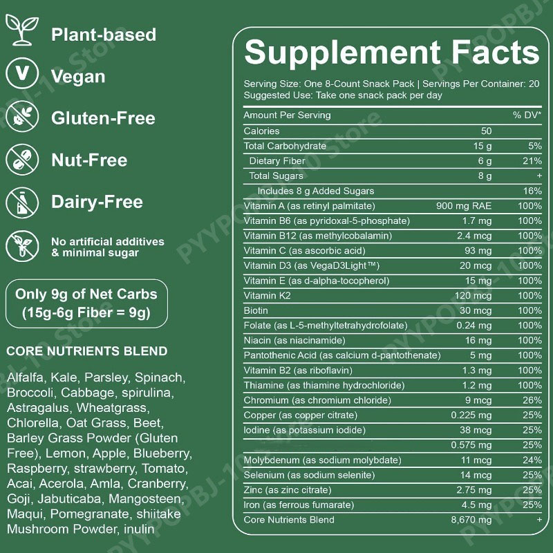 Greens Gummies Organic Chlorel - Multivitamin Gummy Adult review and price