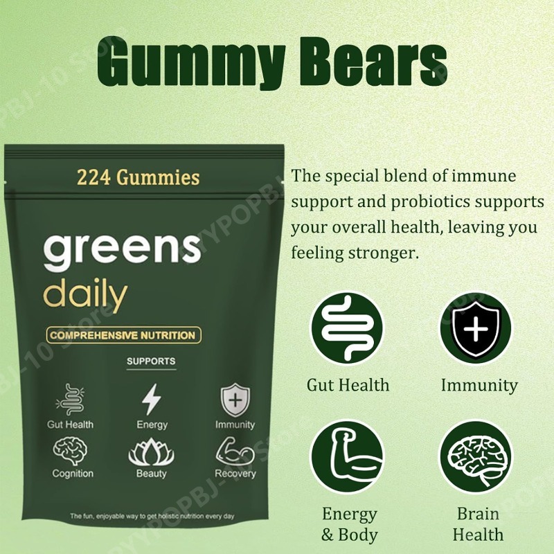 Greens Gummies Organic Chlorel - Multivitamin Gummy Adult review and price