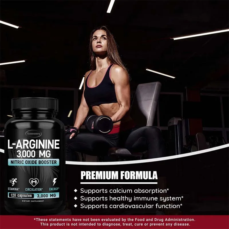 L-Arginine 3000mg - for Energy - Pre Workout Supplement review and price
